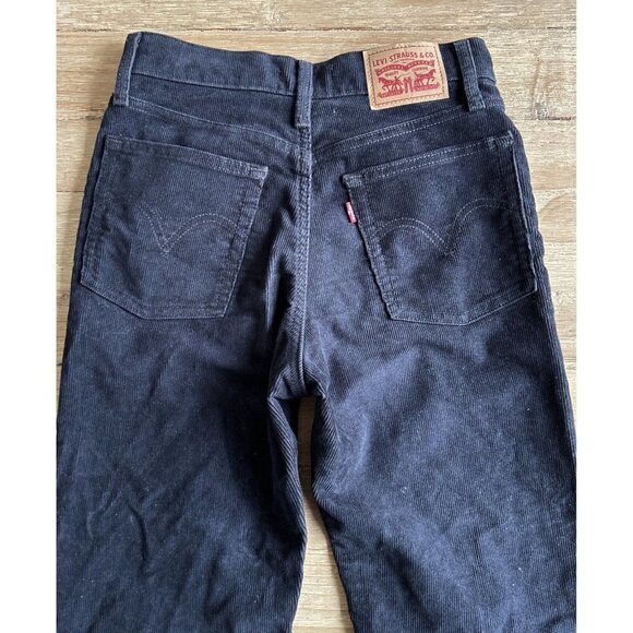 Levi's Jeans Womens Size 25 WEDGIE Button Fly Washed Black Corduroy Stretch - Picture 1 of 4
